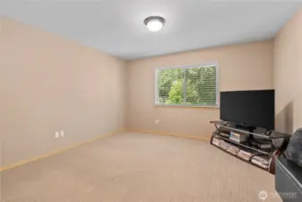 The primary bedroom features a walk-in closet and an ensuite bathroom.