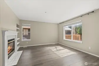 Family room with fireplace