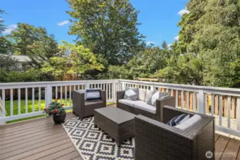 Private deck off of the main living area - perfect for indoor/outdoor entertaining.