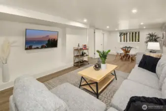 Daylight basement offering large family room.