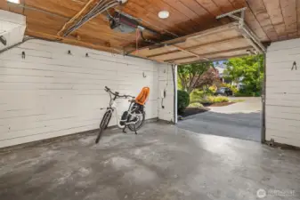 One car garage with option for electric vehicle charging.