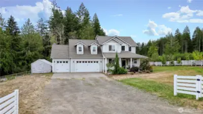 2020 home on 5 acres! oversized 3 car garage, covered front porch and rv pad!