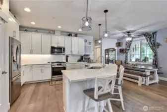 large kitchen allows room for many helpers as you prepare meals