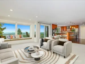Lots of windows makes home light and bright and the views spectacular.