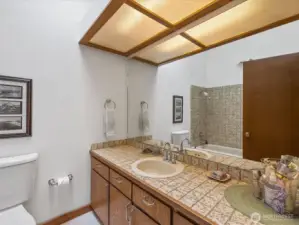 Main Bath has deep soaking tub