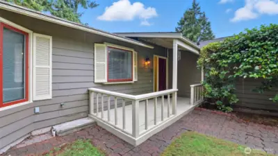 One step up to the front door.