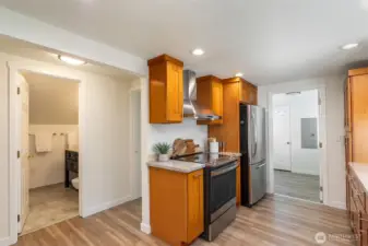 Hallway to the two bedrooms and full bath.