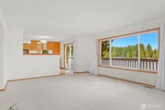The large fantastic living room on the main level is light and bright and has ample room for furnishings.