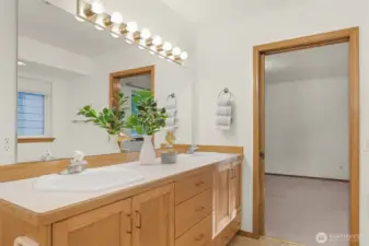 Another view of the primary bath on the main level.