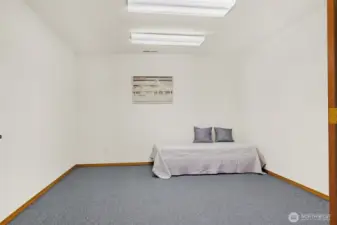 A large rec room located off the family room on the lower level.