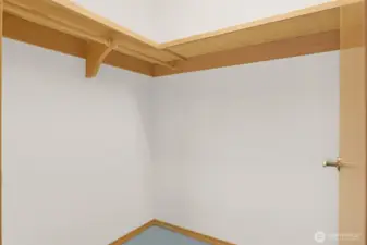 Walk in closet of the second bedroom.