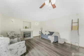 Living room with Gas fire place