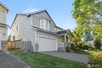 Great curb appeal enhanced by stone detailing and crisp white trim, giving the home a clean and updated look.