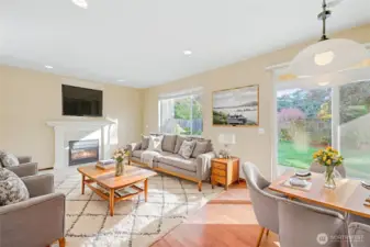 Virtually staged family room allows you to imagine yourself in this light filled space.