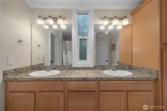 Bathroom complete with double sinks