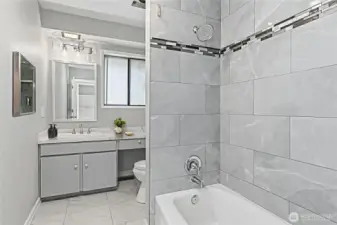 Virtually Staged - Up stairs guest bath