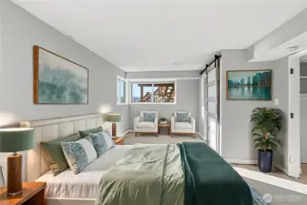 Virtually Staged - Down stairs bedroom or office