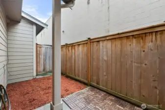 Alternate patio view highlighting low-maintenance outdoor living.