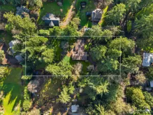 View from above (property boundaries are approximate).