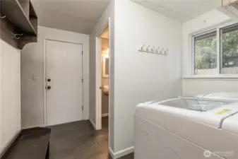 Laundry/mudroom by the garage entry & half bath