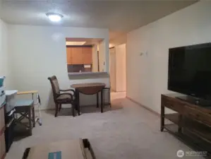 View from living room toward kitchen galley.