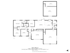 Floor plan of home with upper bonus room (sq ft estimated by app, Buyer to verify all to own satisfaction)