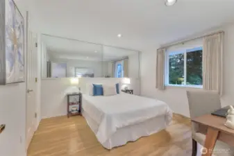 Main floor bedroom with a walk-in closet.