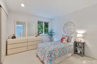 Upstairs bedroom #1. Dresser can stay.