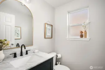 Updated powder room with a new vanity 2022