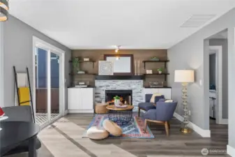 Cozy fireside family room.