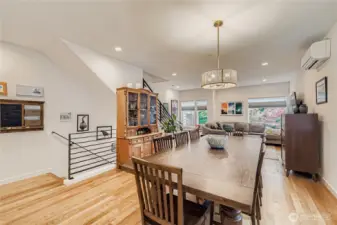 Dining area is so large- room for an 8 person table and a hutch!