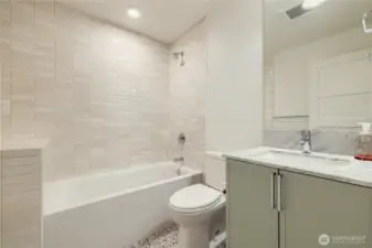 Ground level full bathroom