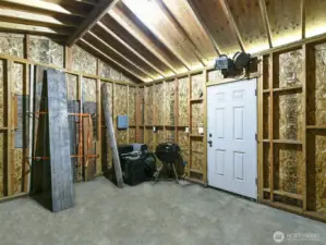 Inside of the storage/work space.