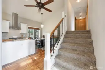 Stairway from main floor to upper.