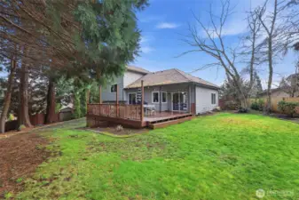 Fenced back yard ...