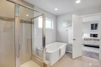 Large walk-in shower and soaking tub to start and end your day.
