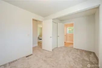 Just down the hallway and to the right you'll find Bedroom #1 with private 3/4 Bathroom & closet.