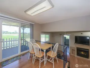 Informal dining space overlooking familyroom