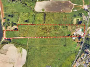 Estimated property lines of both parcels