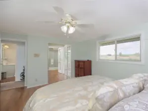 Primary bedroom with tons of natural light