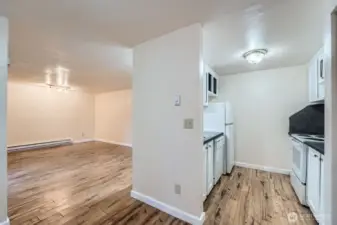 Kitchen + Dining + Living
