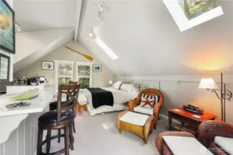 Perched above the garage this thoughtfully designed ADU offers a private and versatile living space with it's own private entrance.