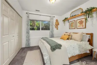 Lower level bedroom with huge closet