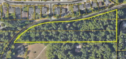 Aerial photo of approx. three lots