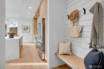 Entry from garage into kitchen.