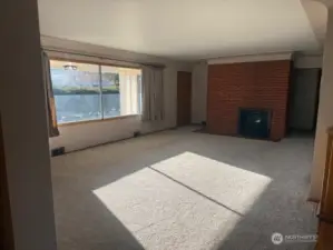 Living Room with wood fireplace