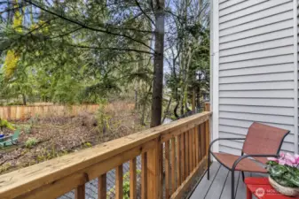 Thornton Creek runs right by the house - just imagine relaxing here with a glass of wine while the creek babbles by below and birds sing overhead!