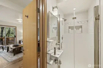 Handy 3/4 bath on the main level.