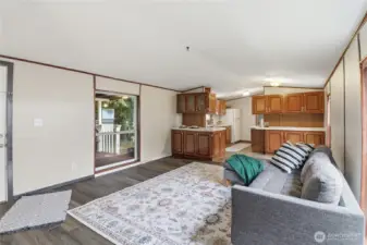 Living room looking toward the front door.