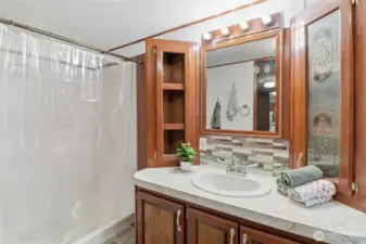 Main bathroom with shower.
